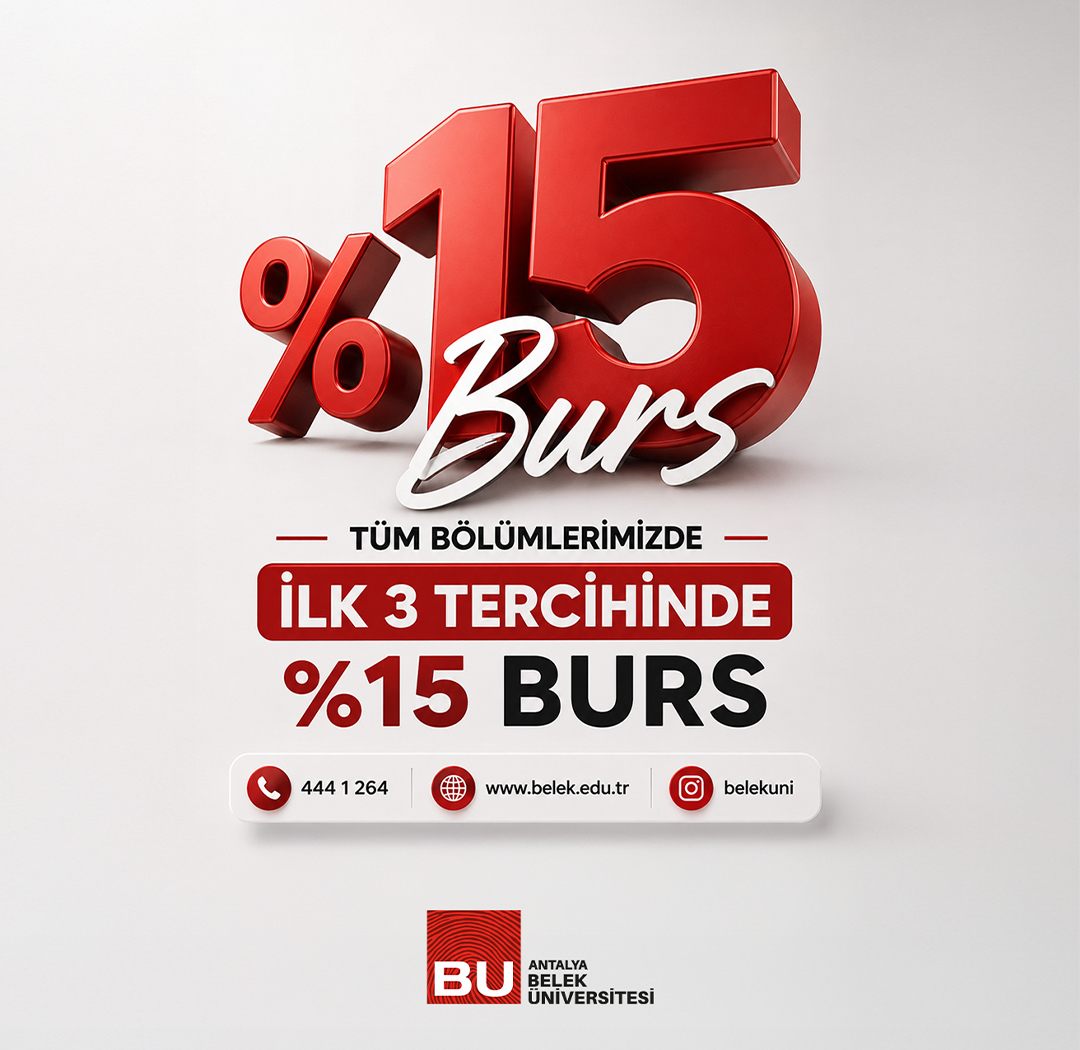 Tüm bölümlerimizde ilk 3 tercihinde %15 burs