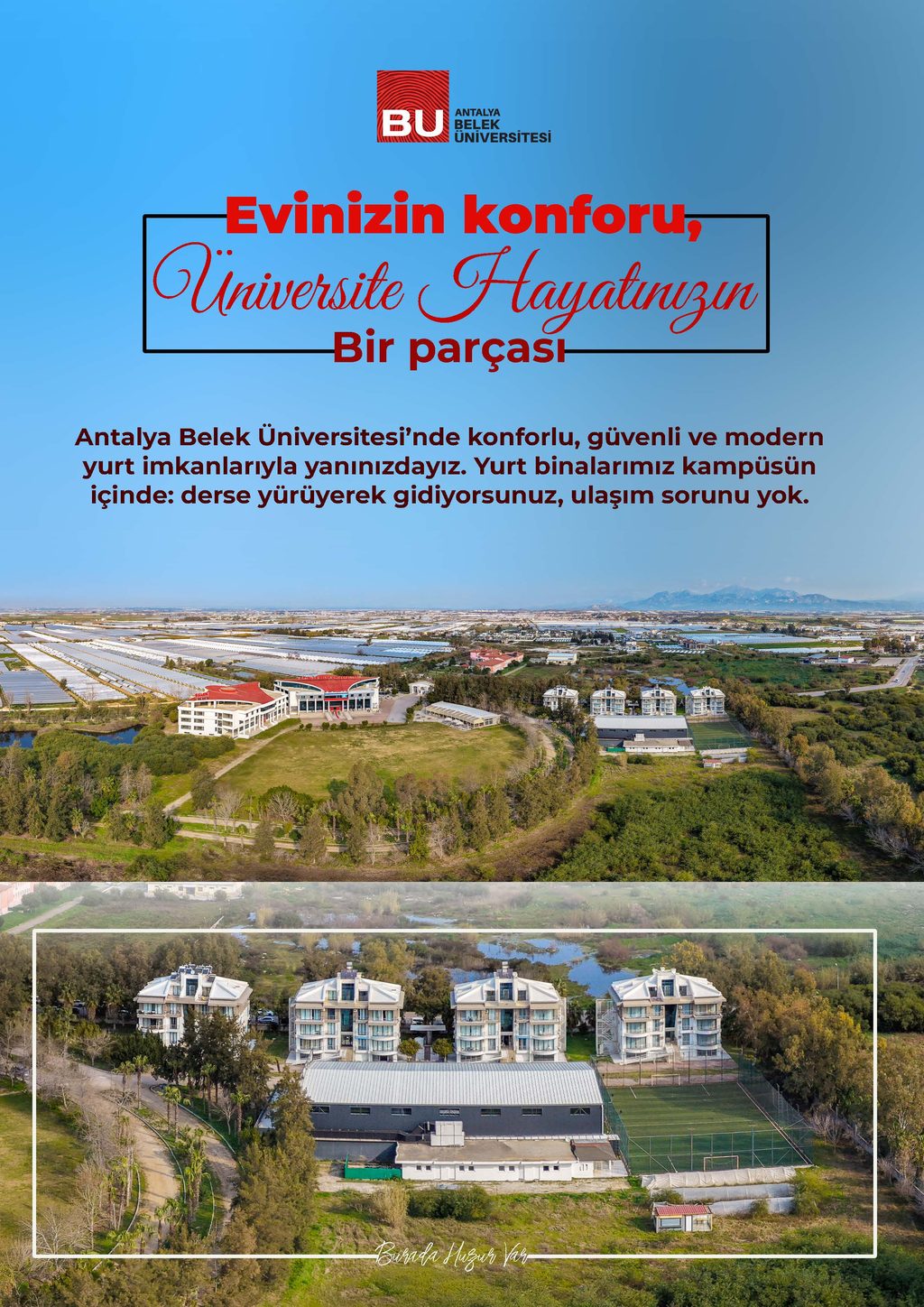 Yurt tanıtım kataloğu 1. sayfa: Kampüs içindeki yurt binalarımız